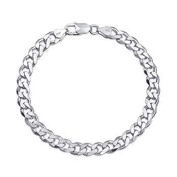 ARGENTO REALE Sterling Silver 925 Solid Curb Cuban Link